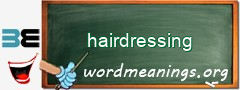 WordMeaning blackboard for hairdressing